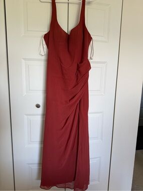 Azazie Mero Terracotta Chiffon Bridesmaid Dress